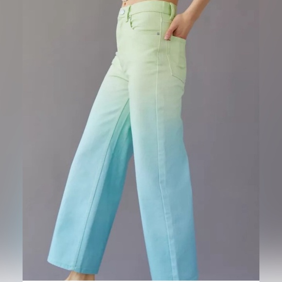 BDG Pants - NWT Urban Outfitters BDG Hi-Rise&Wide Leg Ombré Jeans size 32 blue/green